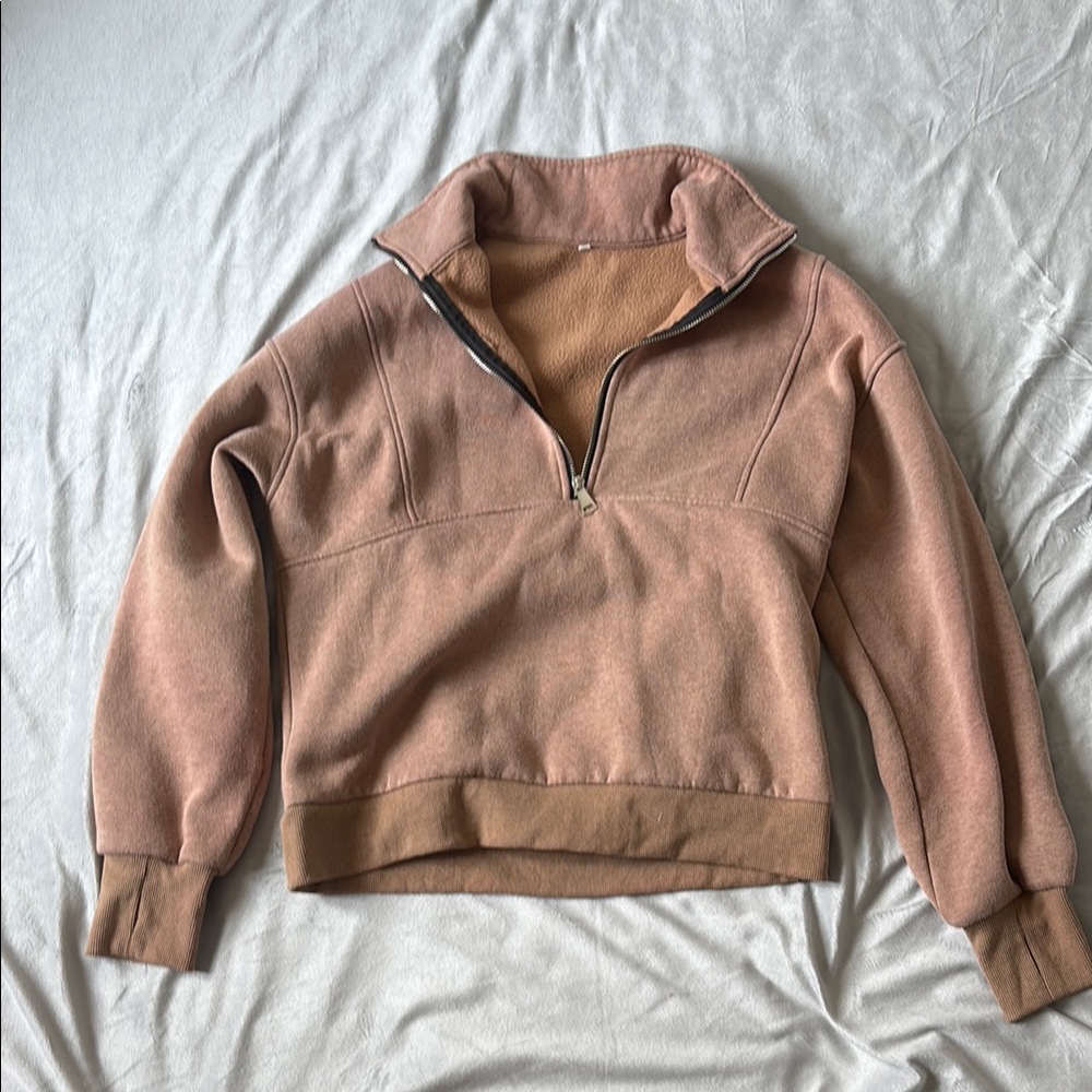 Brown Quarter-Zip Pullover